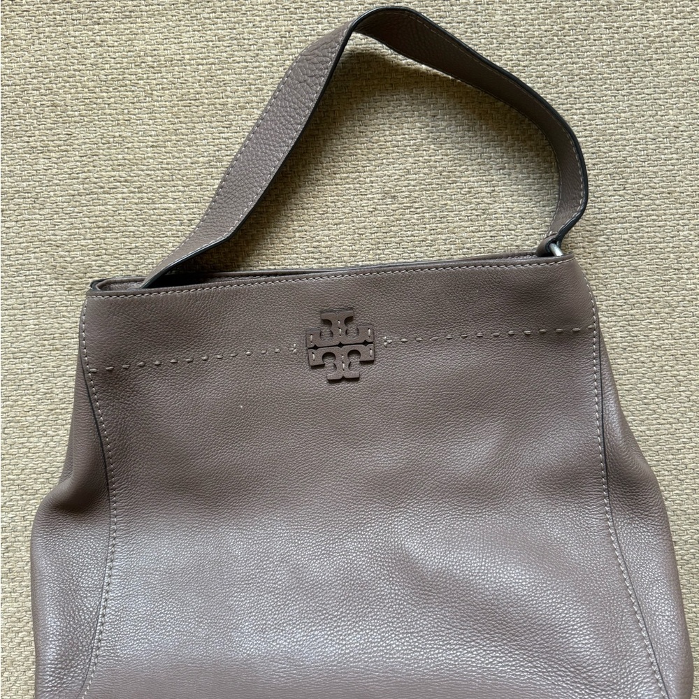 Tory Burch Taupe Leather Tote - Picture 2 of 8